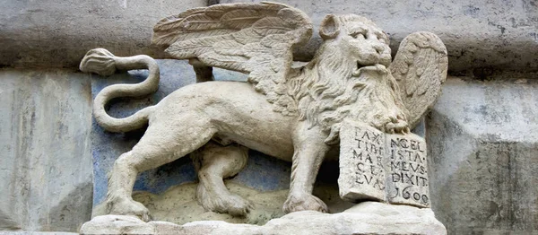 Statue of a lion with wings. Greek mythology