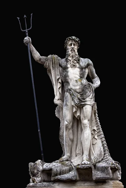 Neptün'ün su Roma tanrısı heykeli. Yunan mitolojisinde Poseidon