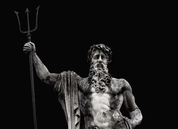 Szobra Római Isten Víz Neptunusz Görög Mitológiában Poszeidón — Stock Fotó