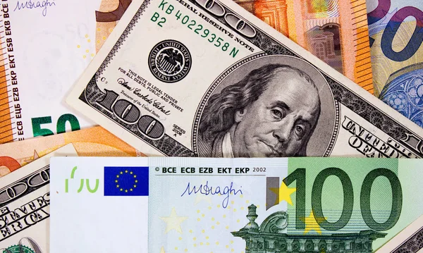 Euro Dollari Usa Vicino — Foto Stock