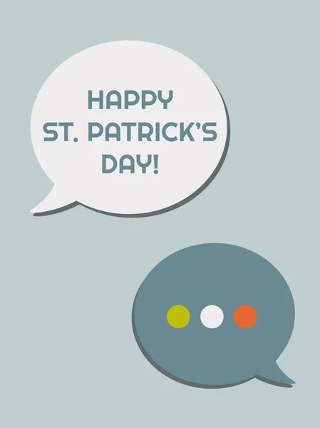 Joyeuse Carte Vœux Abstraite Saint Patricks Avec Bulles Vocales — Image vectorielle