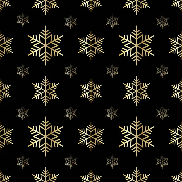 黄金の雪片のシームレス パターン — ストックベクタ