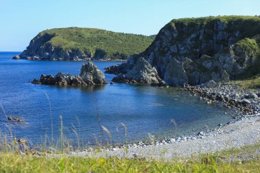 Güzel deniz manzarası, Uzak Doğu deniz rezervi, Gamow Yarımadası, Primorsky Krai, Rusya