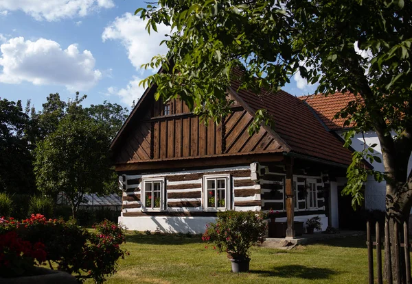 Casa Madeira Velha Aldeia República Checa — Fotografia de Stock