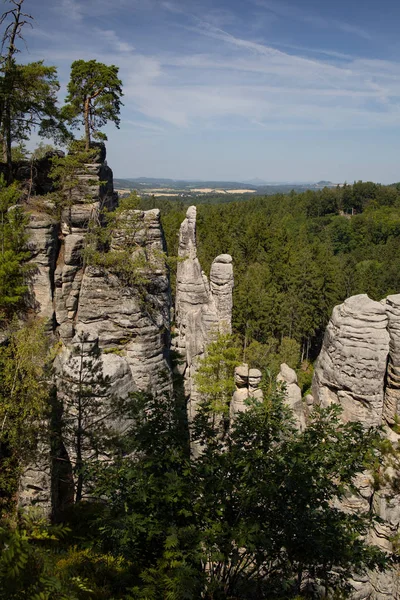 Prachovske Skaly Böhmisches Paradies Cesky Raj Einzigartige Felsen Der Tschechischen Stockbild