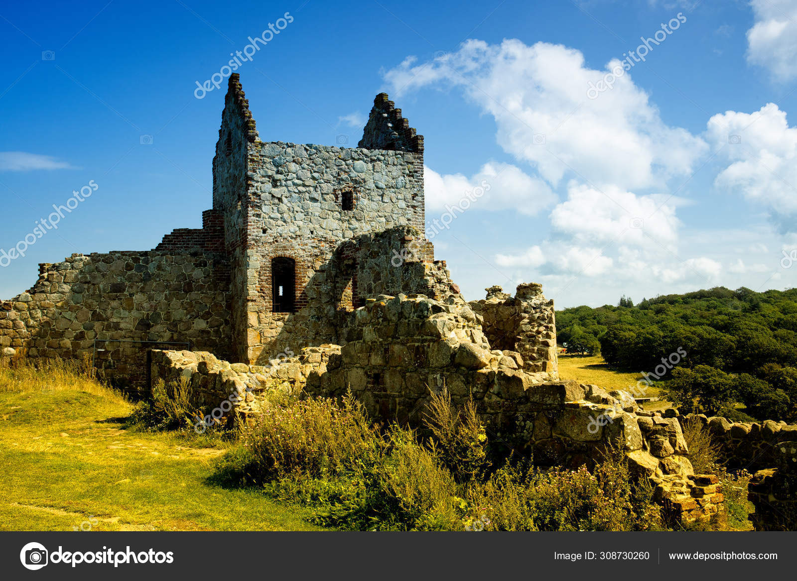 Hammershus Bornholm Ruins Old Castle Stock Photo by ©robertsuperphoto