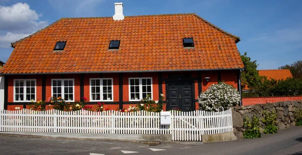 Casas Coloridas Svaneke Bornholm — Fotografia de Stock