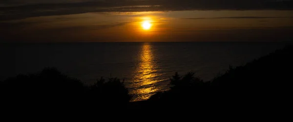 Atardecer Sobre Mar Hasle Bornholm Mar Báltico Panorama — Foto de Stock