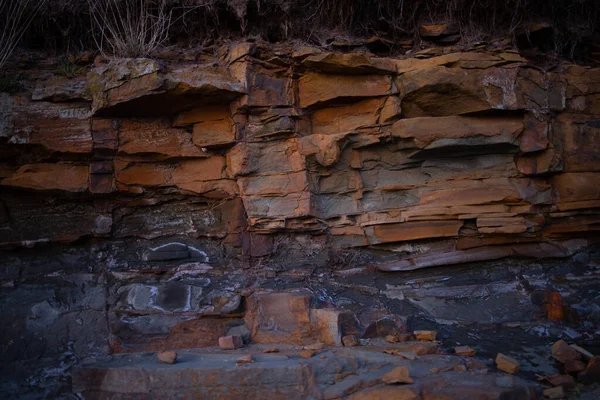 Unikalny Kamień Plaży Bornholmie Grunge Tle Ściany — Zdjęcie stockowe