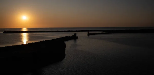 Закат Моря Борнхольм Гавань Ронне — стоковое фото