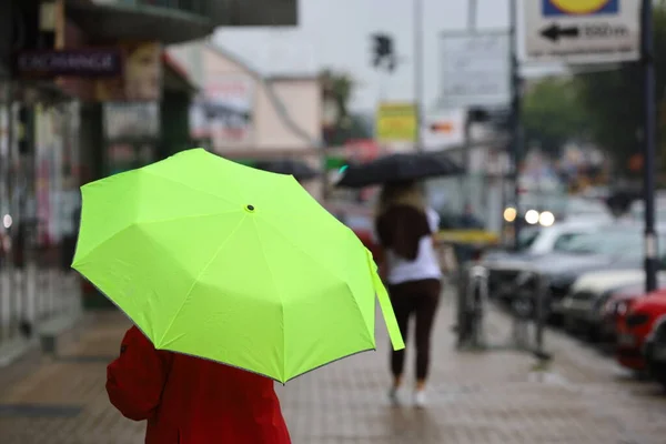 Woman Street Rain Umbrella — Stock Photo, Image