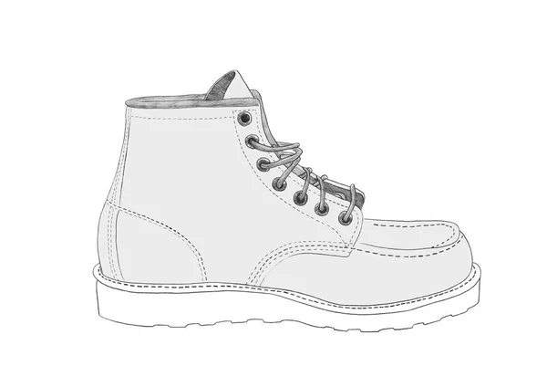 Mäns Arbete Boot Illustration — Stockfoto