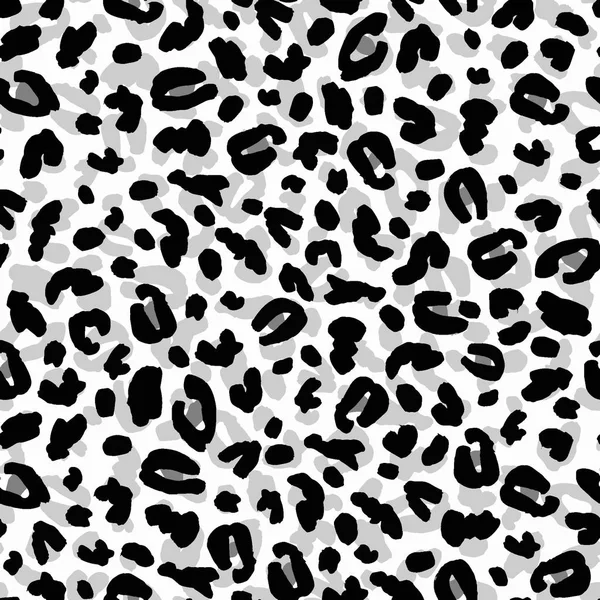 Grey Leopard Print Seamless Repeat Pattern — Stock Vector