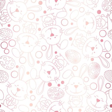 Sevimli tavşan tavşan Dikişsiz desen vektör arka plan. Yaratıcı çocuk odası arka plan. Mükemmel çocuklar tasarım, kumaş, sarma, duvar kağıdı, tekstil, konfeksiyon için