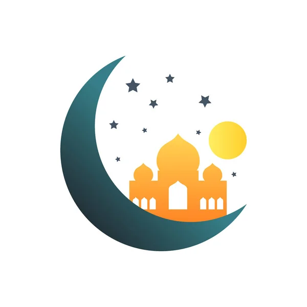 Барвиста мечеть Ісламська ікона Векторна ілюстрація логотип — стоковий вектор