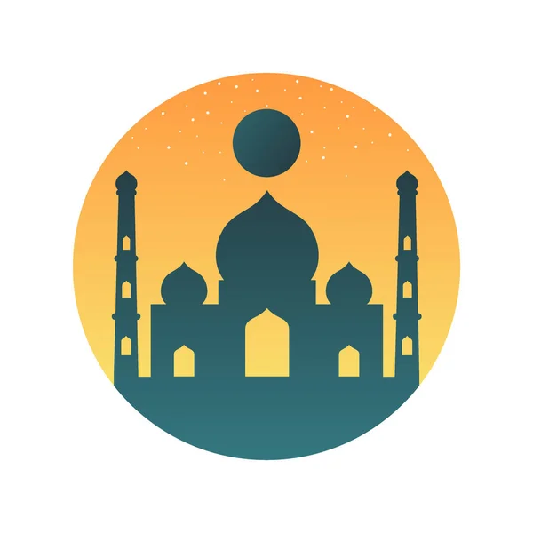 Mosquée colorée Icône islamique vectoriel Illustration logo — Image vectorielle