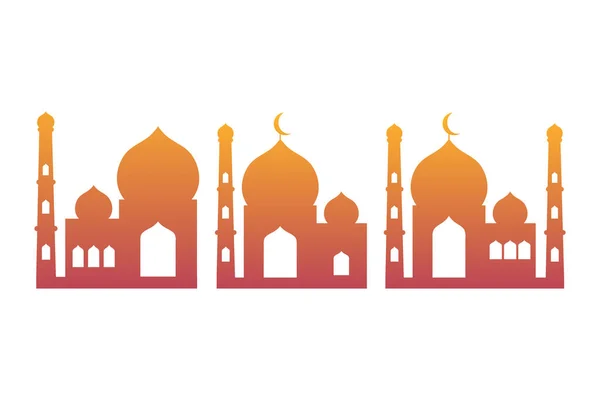 Ensemble de trois éléments de vente Ramadan minimaux modernes pour la publicité de bannière promotionnelle. Illustration vectorielle — Image vectorielle