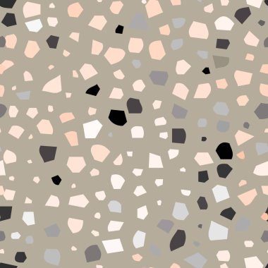 Vektör dikişsiz terrazzo desen. Dokulu yüzeye sahip arka plan