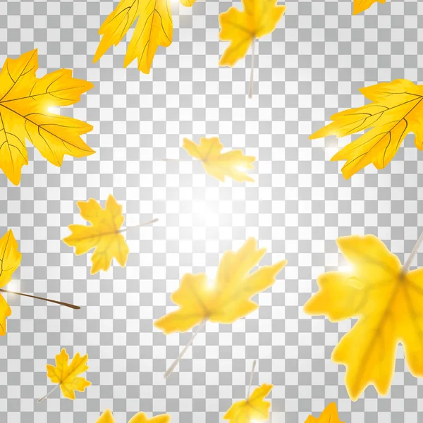 Otoño hojas caídas hojas fondo vector ilustración — Archivo Imágenes Vectoriales