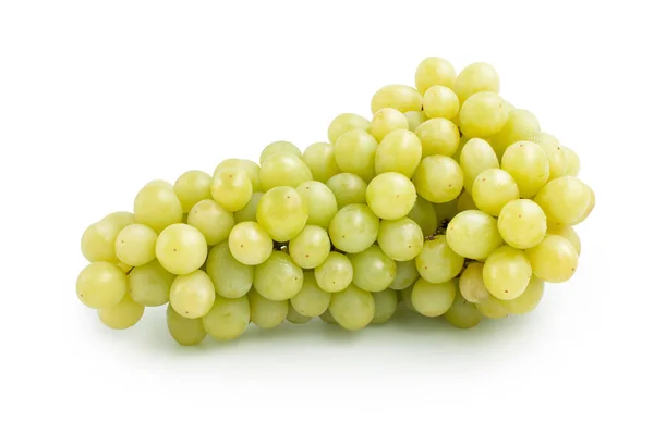 Egy Csomó Zöld Szőlő Gyümölcs Izolátum Fehér Alapon Nyírás Útvonal — Stock Fotó