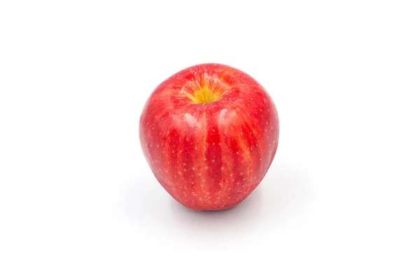 Belle Photo Une Pomme Rouge Fraîche Isolée Sur Fond Blanc — Photo