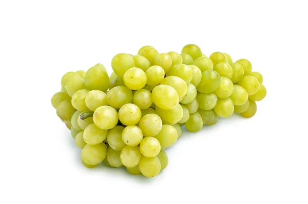 Гроздь Свежих Зеленых Виноградных Плодов Белом Фоне Вырезанием Дорожки — стоковое фото