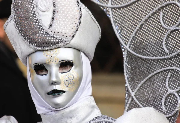 Venedig Italien Februar 2010 Masken Beim Alljährlichen Karneval Von Venedig — Stockfoto