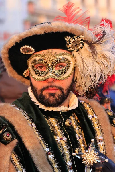 Venice Italië Februari 2010 Maskers Het Jaarlijkse Carnaval Van Venetië — Stockfoto