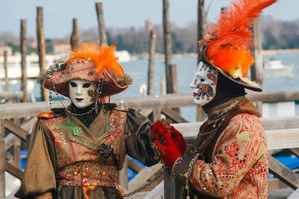 Venezia Febbraio 2010 Maschere Occasione Dell Annuale Carnevale Venezia Una — Foto Stock