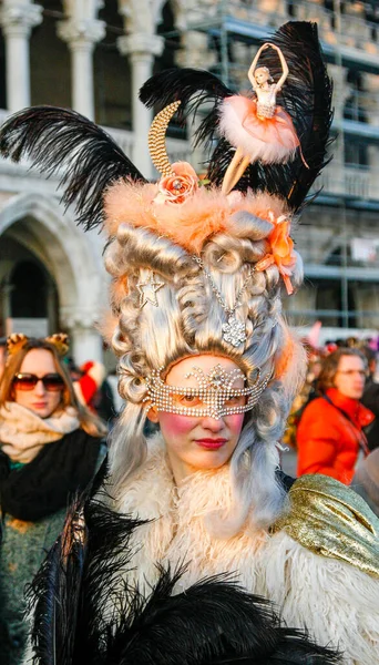 Venice Italien Februar 2010 Masker Den Årlige Karneval Venedig Mest - Stock-foto