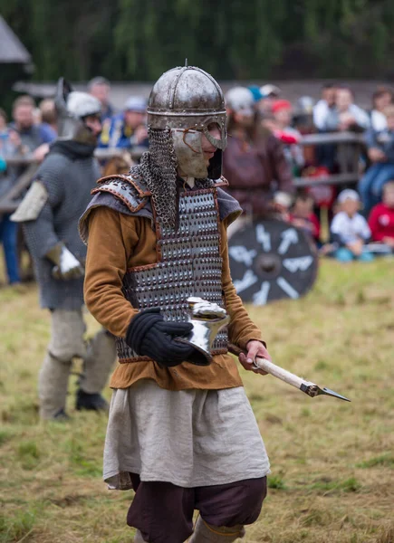 Torzhok Rusia Agosto 2020 Reconstrucción Una Batalla Medieval Con Participación — Foto de Stock