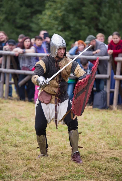 Torzhok Russia August 2020 Reconstruction Medieval Battle Participation Many Extras — Stock Photo, Image