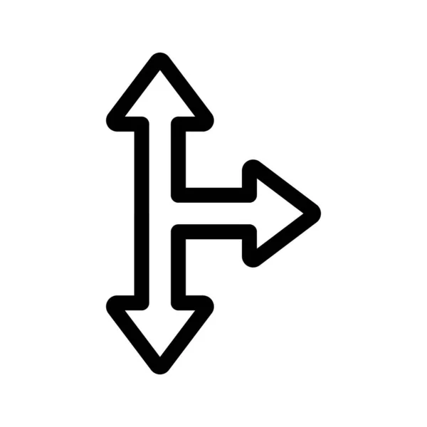 Icono Flecha Múltiples Direcciones Para Proyecto — Archivo Imágenes Vectoriales