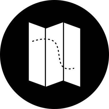 seyahat haritası simgesi, navigasyon, vektör illüstrasyonu