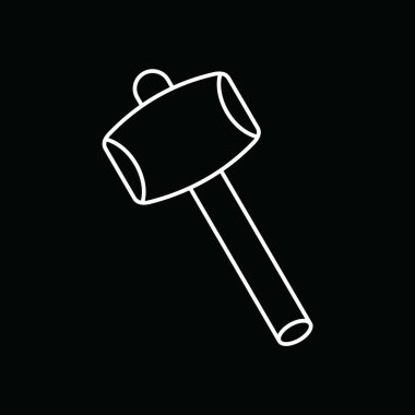 Çekiç simgesi, marangozluk aracı, vektör illüstrasyonu