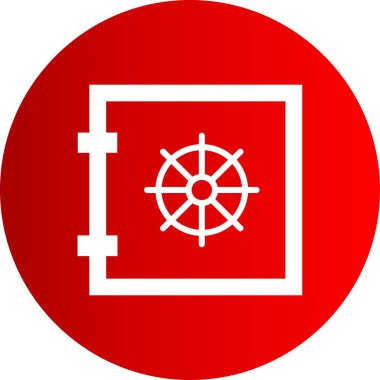 Kırmızı arkaplandaki projeniz için vektör dolabı simgesi 