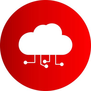 Kırmızı arkaplan üzerindeki projeniz için vektör bulut simgesi 