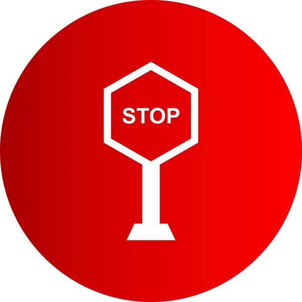 Icona Stop Vettoriale Sfondo Rosso Tuo Progetto — Vettoriale Stock