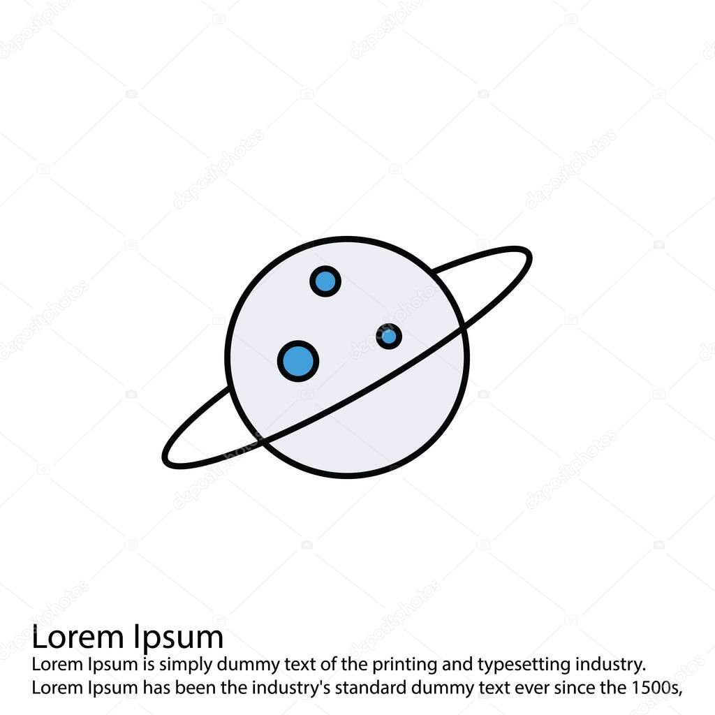 saturn planet, solar system, vector illustration