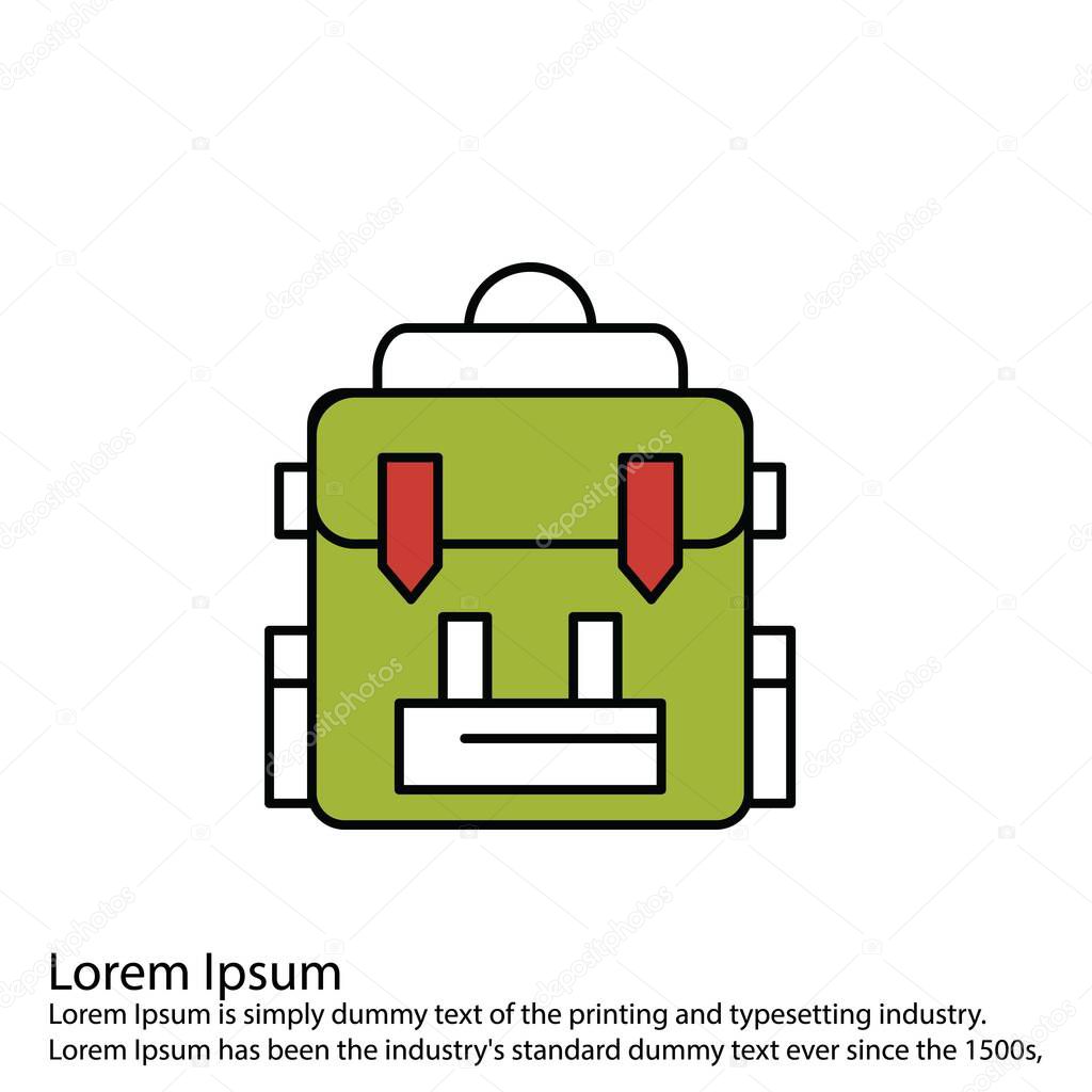 backpack icon. vector illustration