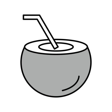 Projeniz için düz arkaplanda vektör hindistan cevizi simgesi