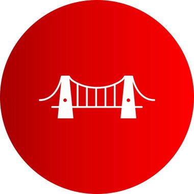 Projeniz için kırmızı arkaplanda vektör köprüsü simgesi