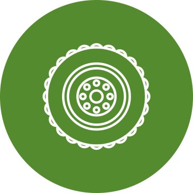 Vektör tekerlek simgesi r illüstrasyonu