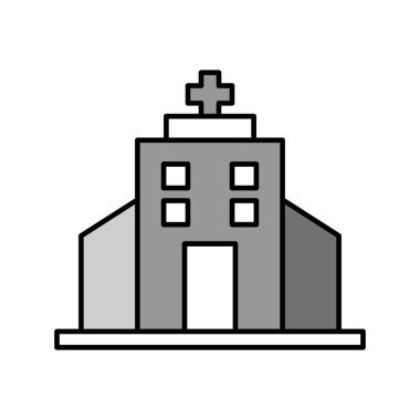 Projeniz için sade arkaplanda vektör hastanesi simgesi