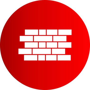  Projeniz için kırmızı arkaplanda Vektör Tuğlası simgesi