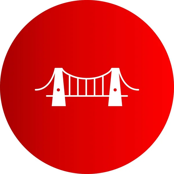 Vector Bridge Icon Red Background Your Project — Stock Vector