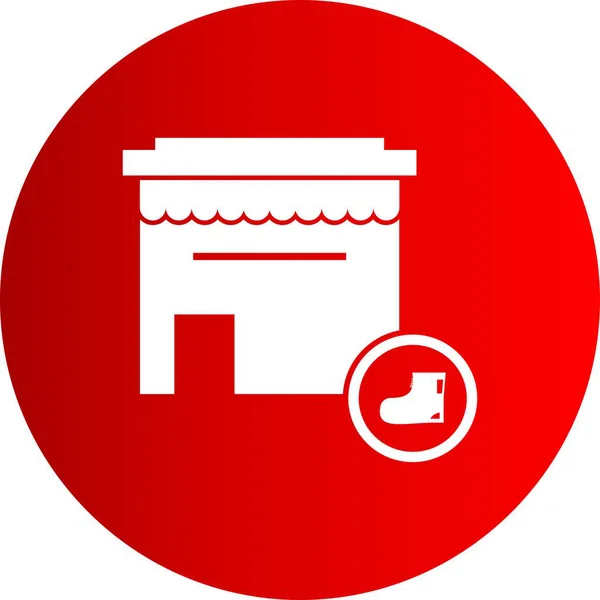 Icono Tienda Vectorial Sobre Fondo Rojo Para Proyecto — Vector de stock