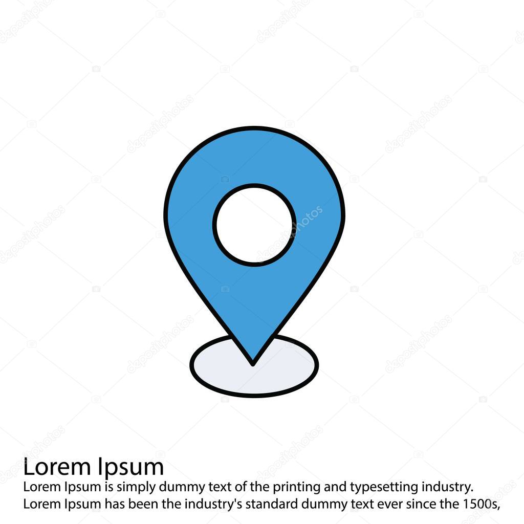 map pointer icon, vector illustration. flat design style