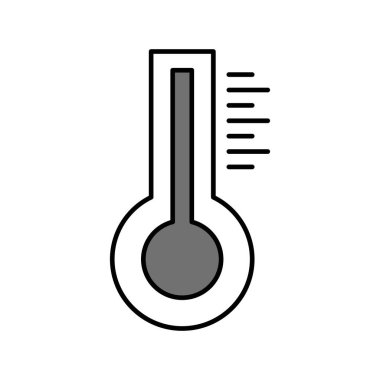 Projeniz için düz arkaplanda vektör termometre simgesi