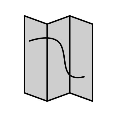seyahat haritası simgesi, navigasyon, vektör illüstrasyonu
